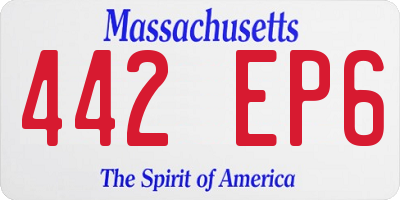 MA license plate 442EP6
