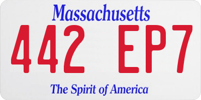 MA license plate 442EP7