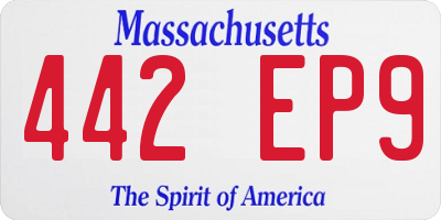 MA license plate 442EP9