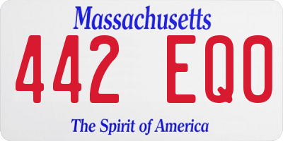 MA license plate 442EQ0