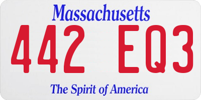 MA license plate 442EQ3