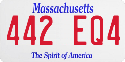 MA license plate 442EQ4