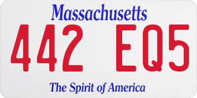 MA license plate 442EQ5