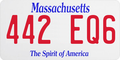 MA license plate 442EQ6