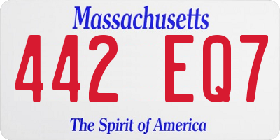 MA license plate 442EQ7