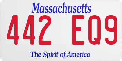 MA license plate 442EQ9
