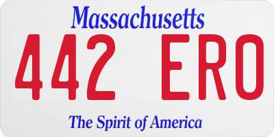MA license plate 442ER0