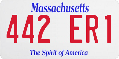 MA license plate 442ER1