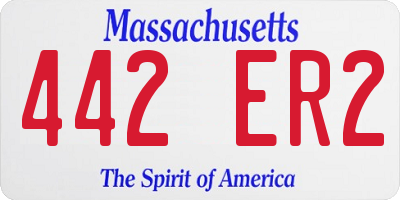 MA license plate 442ER2
