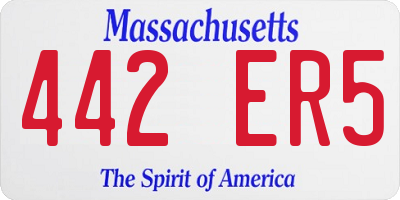 MA license plate 442ER5
