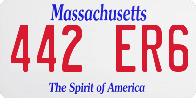 MA license plate 442ER6