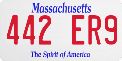 MA license plate 442ER9