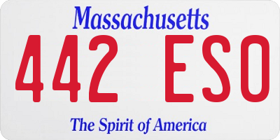 MA license plate 442ES0