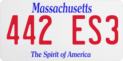 MA license plate 442ES3
