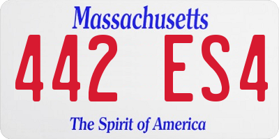 MA license plate 442ES4