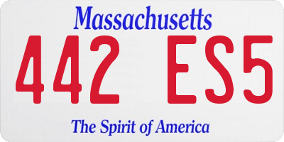 MA license plate 442ES5