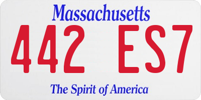 MA license plate 442ES7