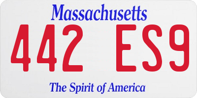 MA license plate 442ES9