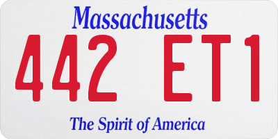 MA license plate 442ET1