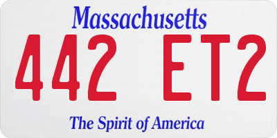 MA license plate 442ET2