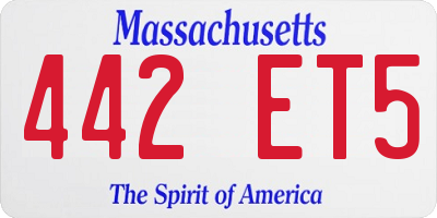 MA license plate 442ET5