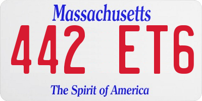MA license plate 442ET6