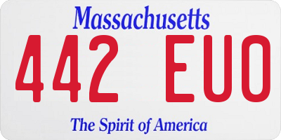 MA license plate 442EU0