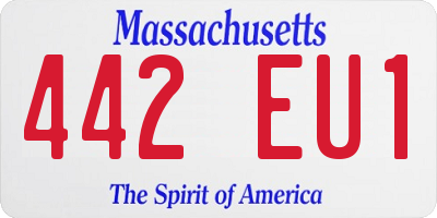 MA license plate 442EU1