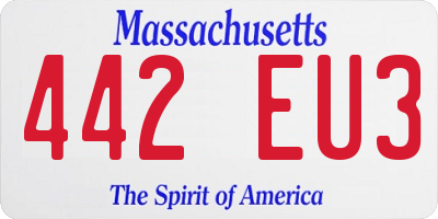 MA license plate 442EU3
