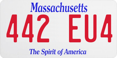 MA license plate 442EU4