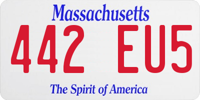 MA license plate 442EU5