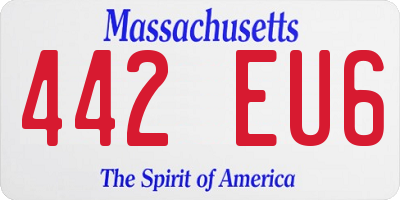MA license plate 442EU6