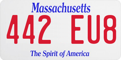 MA license plate 442EU8