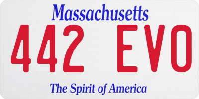 MA license plate 442EV0