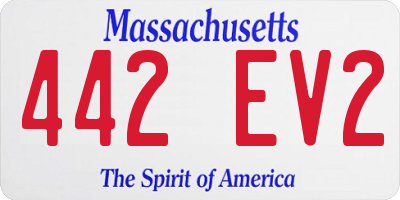 MA license plate 442EV2
