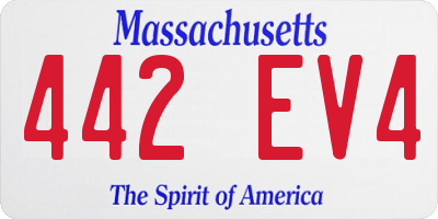 MA license plate 442EV4