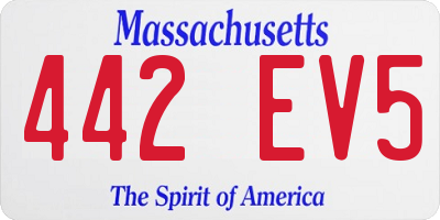 MA license plate 442EV5
