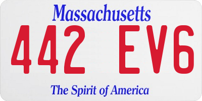 MA license plate 442EV6