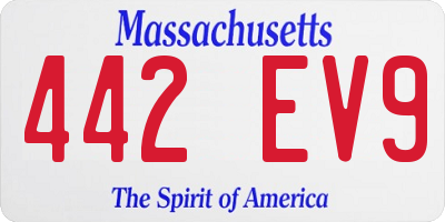 MA license plate 442EV9