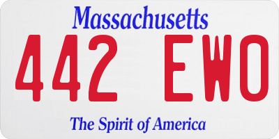 MA license plate 442EW0