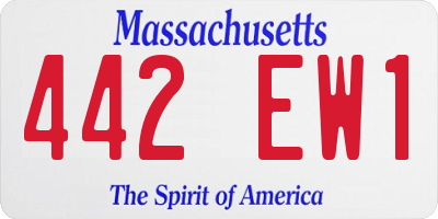 MA license plate 442EW1