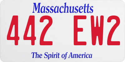 MA license plate 442EW2