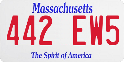 MA license plate 442EW5