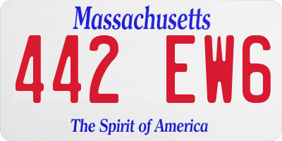 MA license plate 442EW6