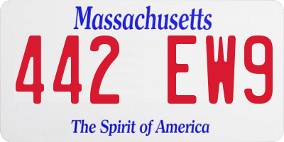 MA license plate 442EW9