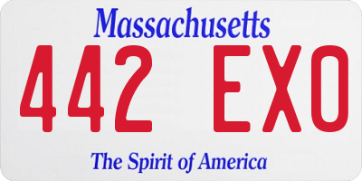 MA license plate 442EX0