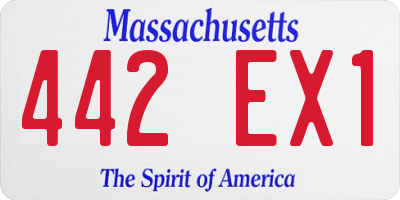 MA license plate 442EX1