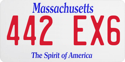 MA license plate 442EX6