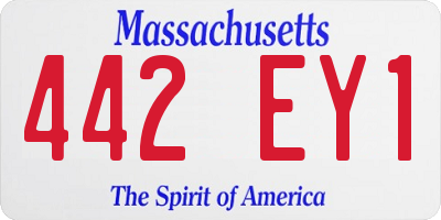 MA license plate 442EY1