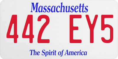 MA license plate 442EY5
